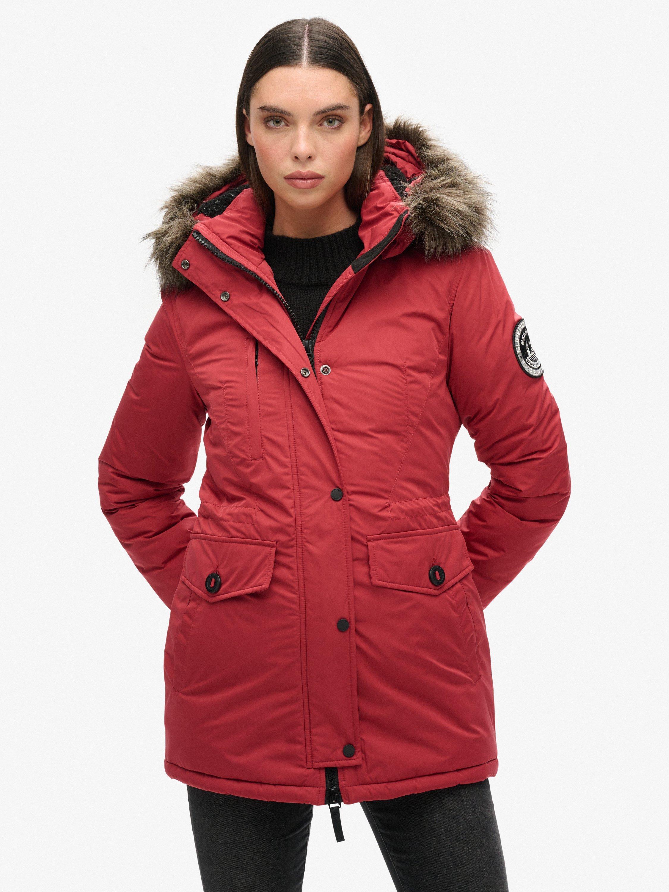 Product image 3 of 6, which shows Superdry Ashley Everest Parka Coat, Brick Red, 6