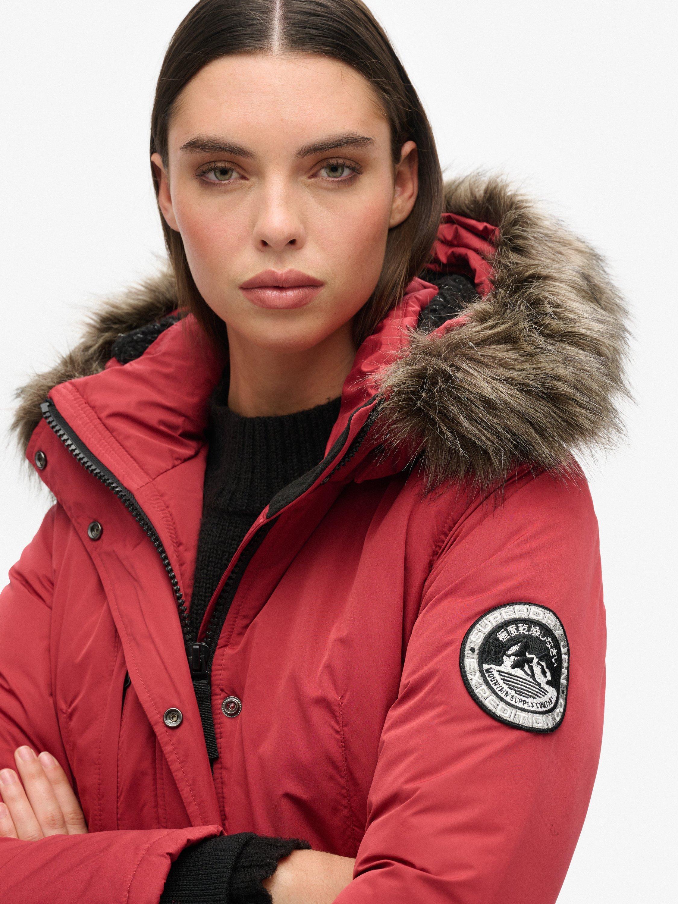 Product image 4 of 6, which shows Superdry Ashley Everest Parka Coat, Brick Red, 6