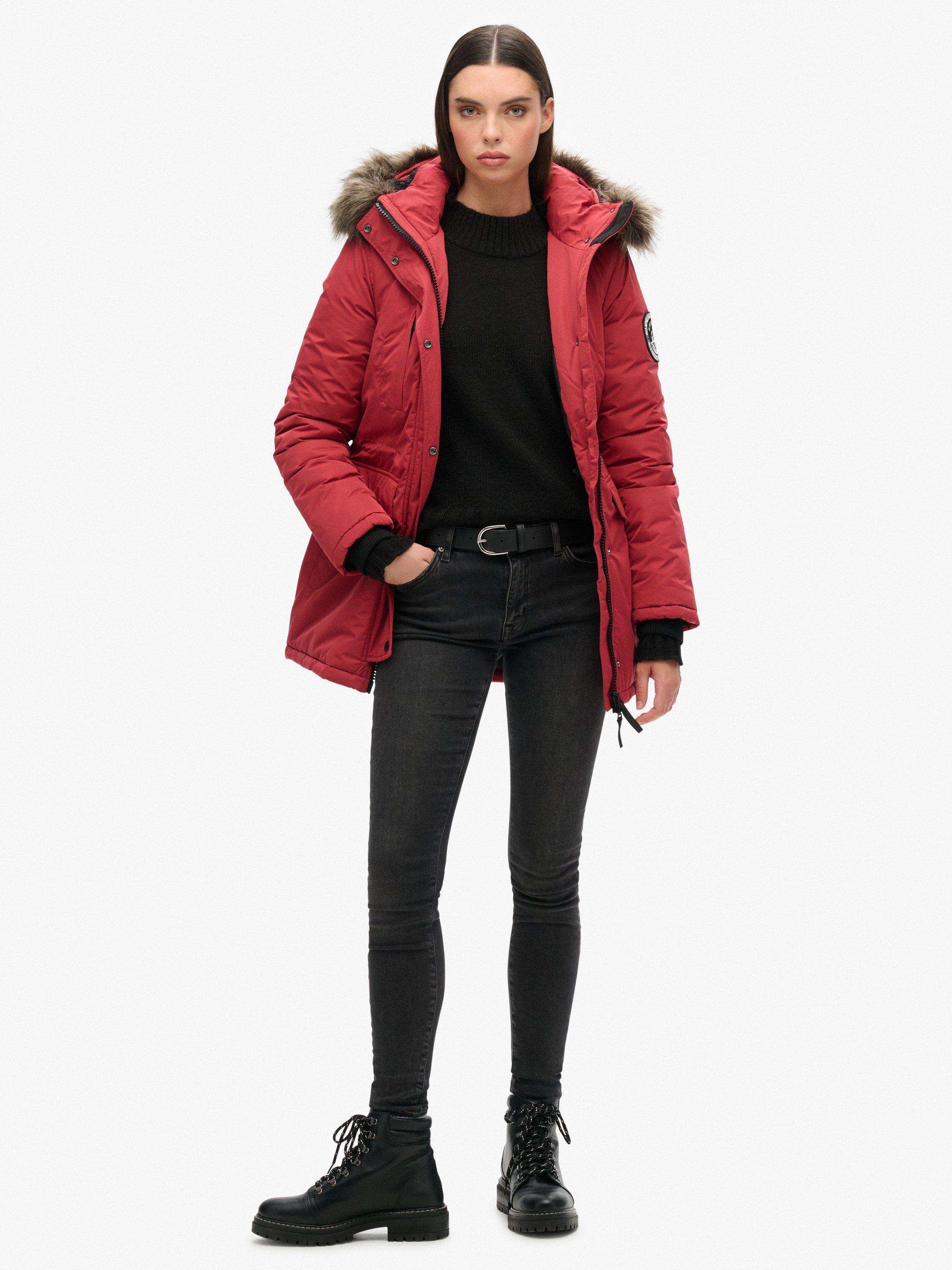 Product image 5 of 6, which shows Superdry Ashley Everest Parka Coat, Brick Red, 6
