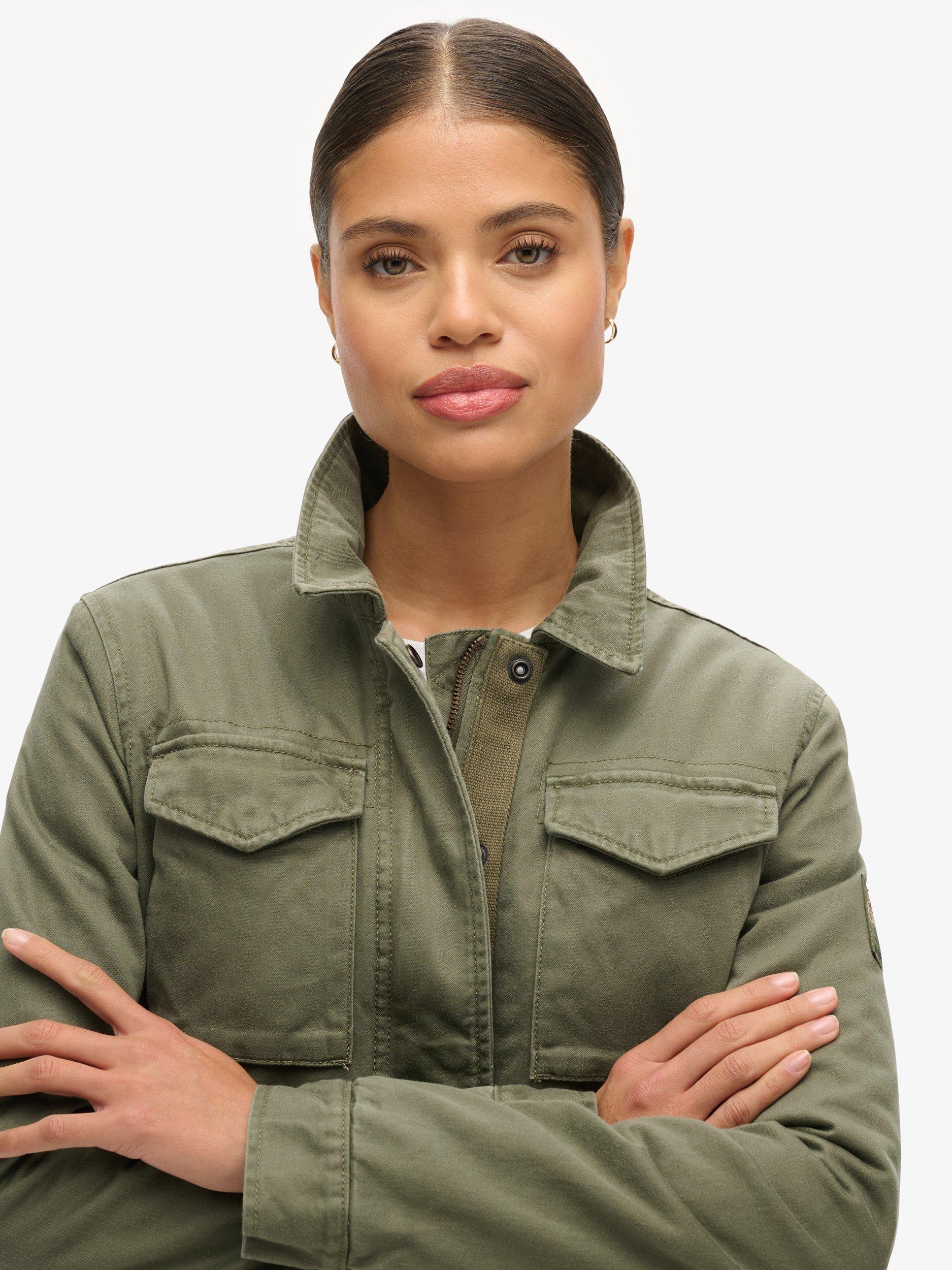 Product image 4 of 5, which shows Superdry Military M65 Lined Jacket, Washed Khaki, 16