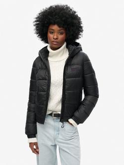 Superdry Sports Puffer Bomber Jacket, Black, Black