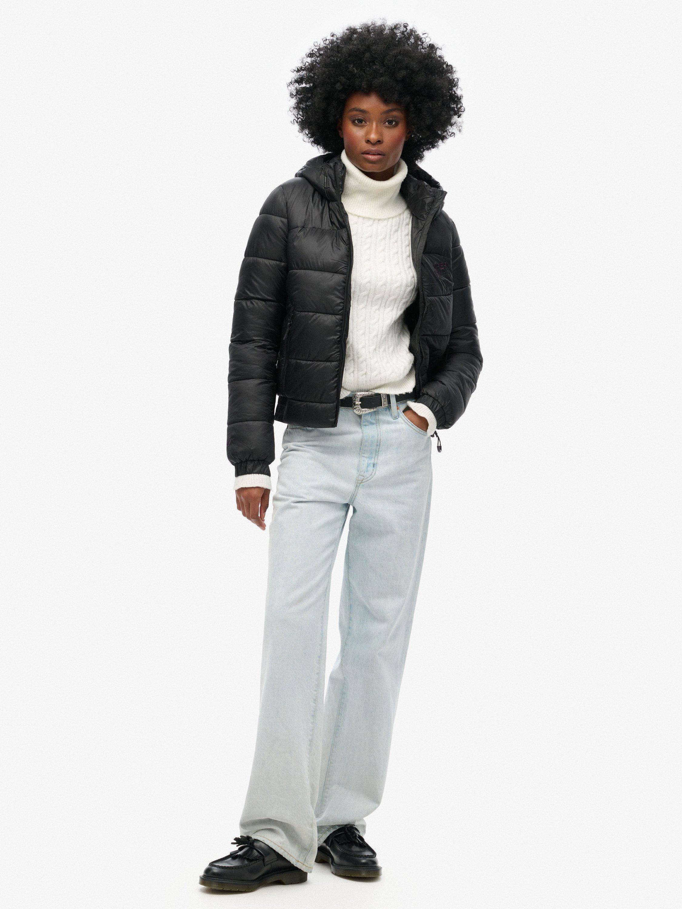 Product image 5 of 5, which shows Superdry Sports Puffer Bomber Jacket, Black, 16