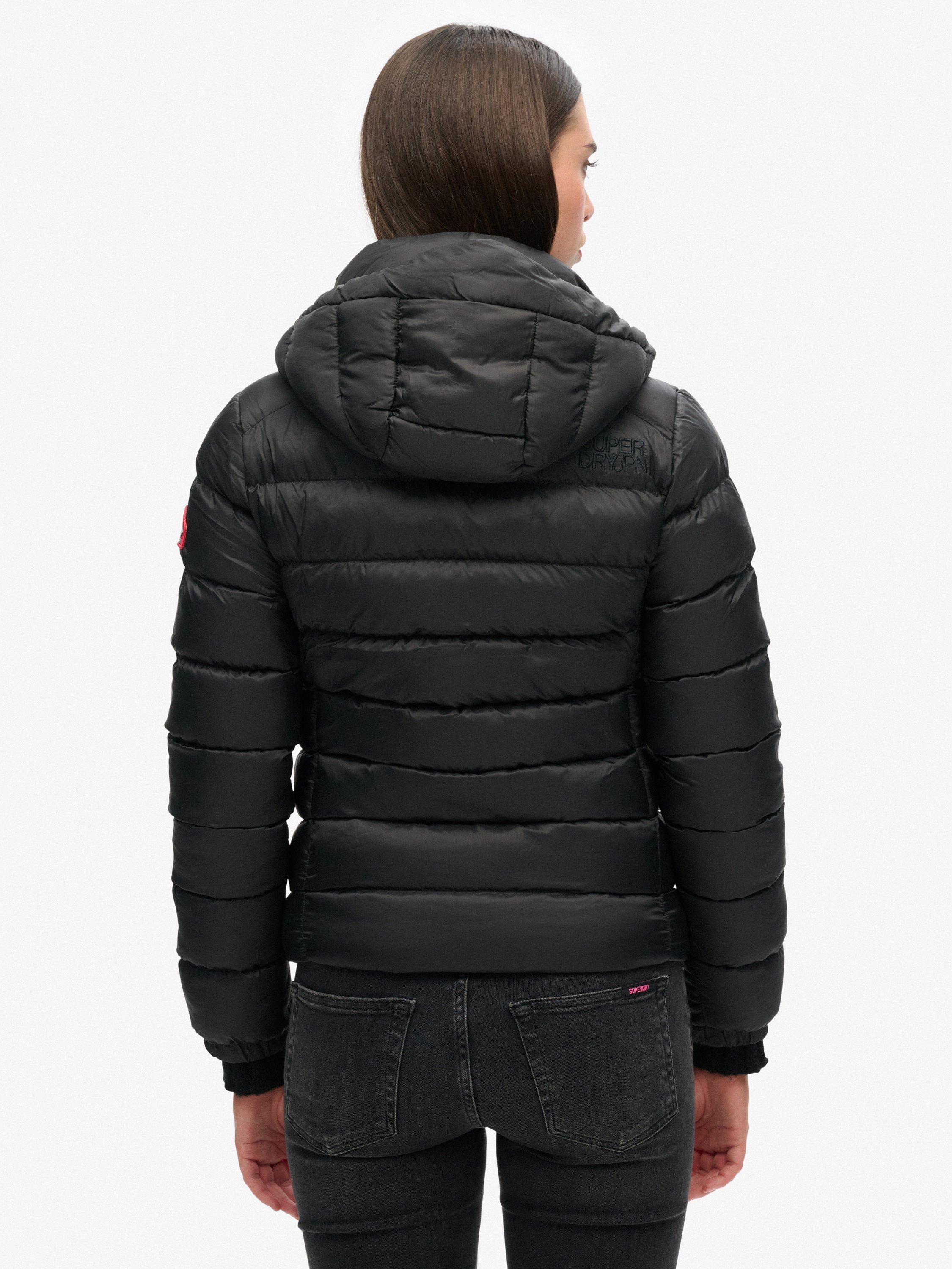Product image 2 of 5, which shows Superdry Hooded Fuji Padded Jacket, Black, 8