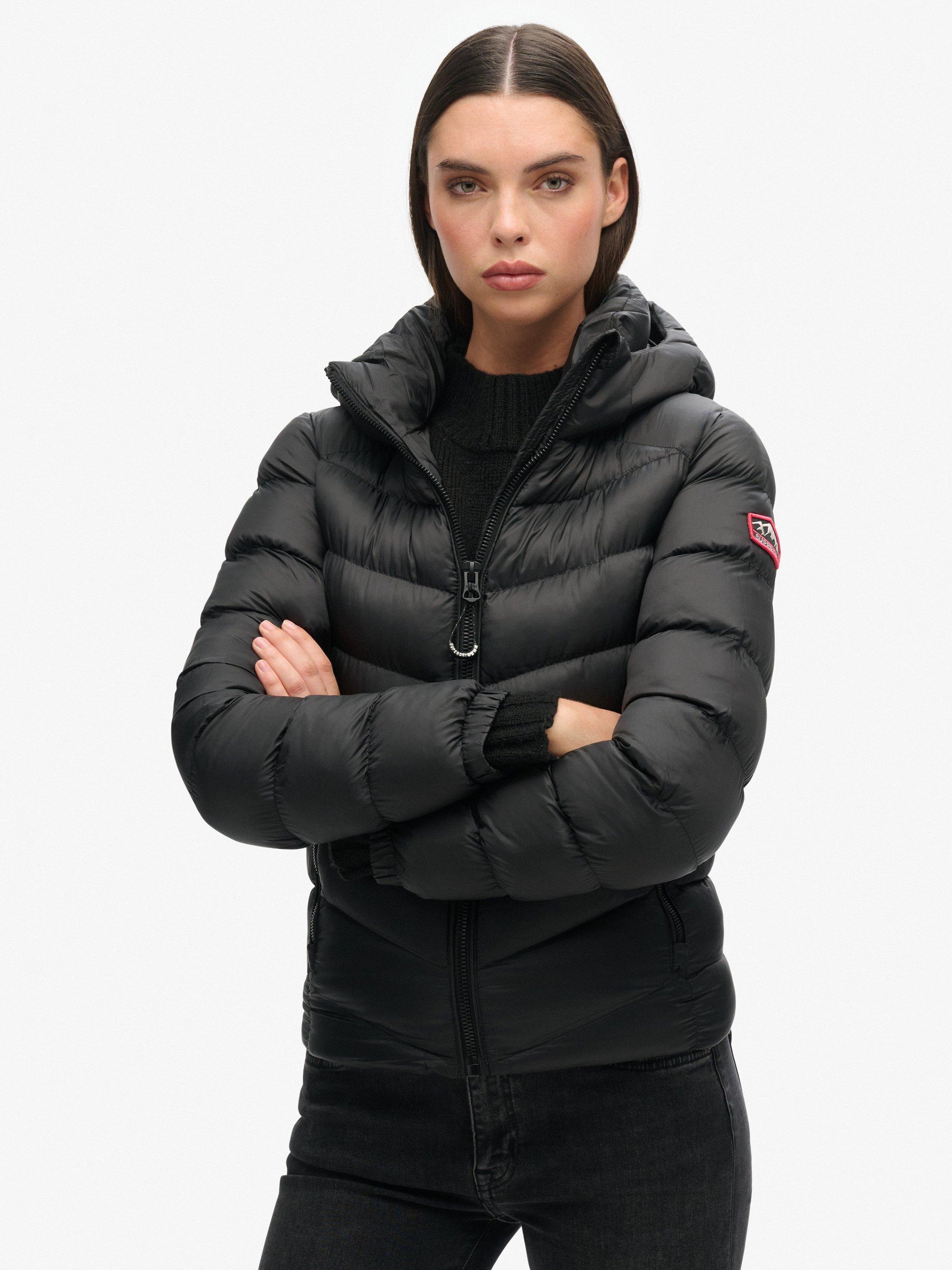 Product image 3 of 5, which shows Superdry Hooded Fuji Padded Jacket, Black, 8