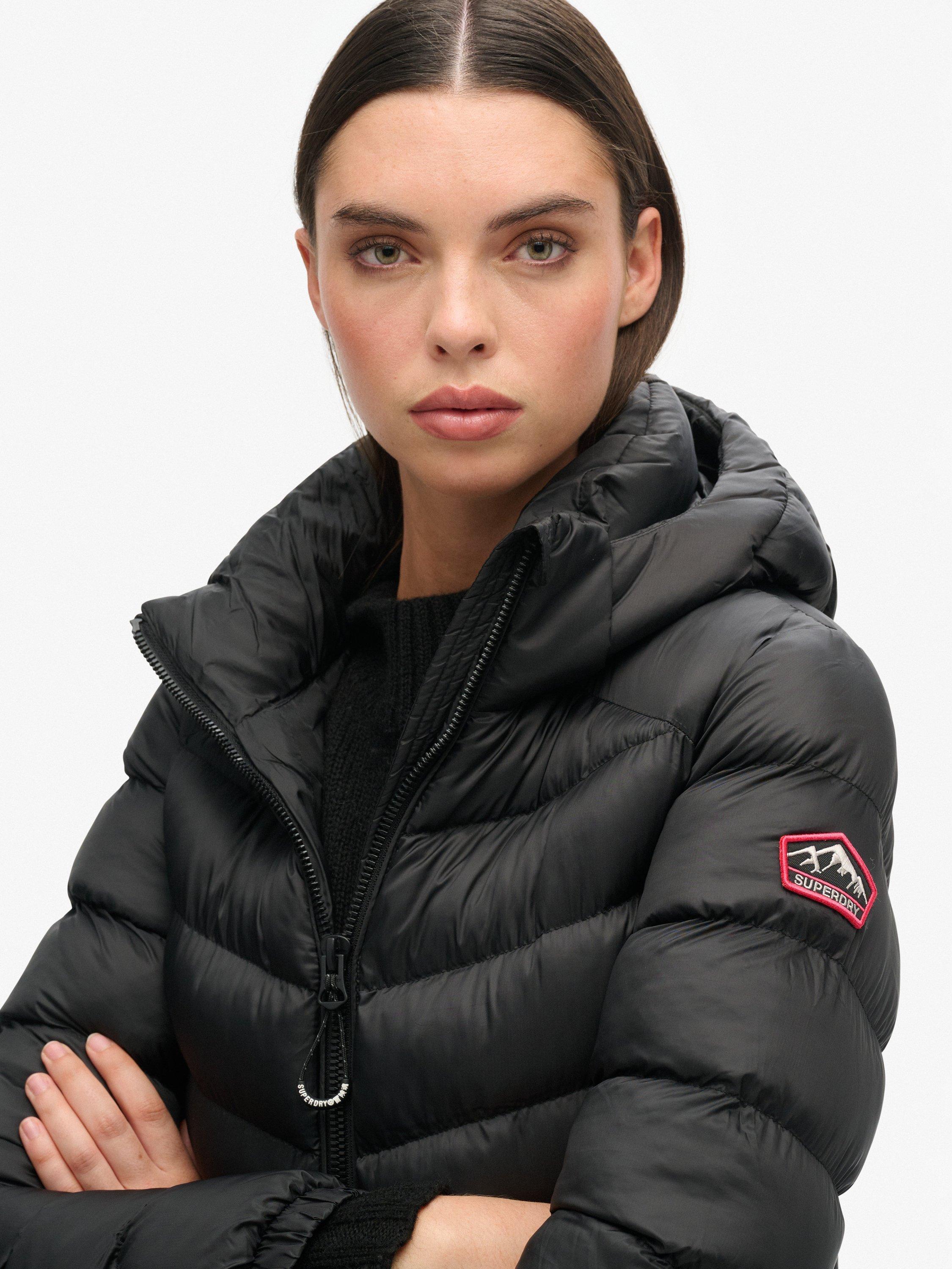 Product image 4 of 5, which shows Superdry Hooded Fuji Padded Jacket, Black, 8