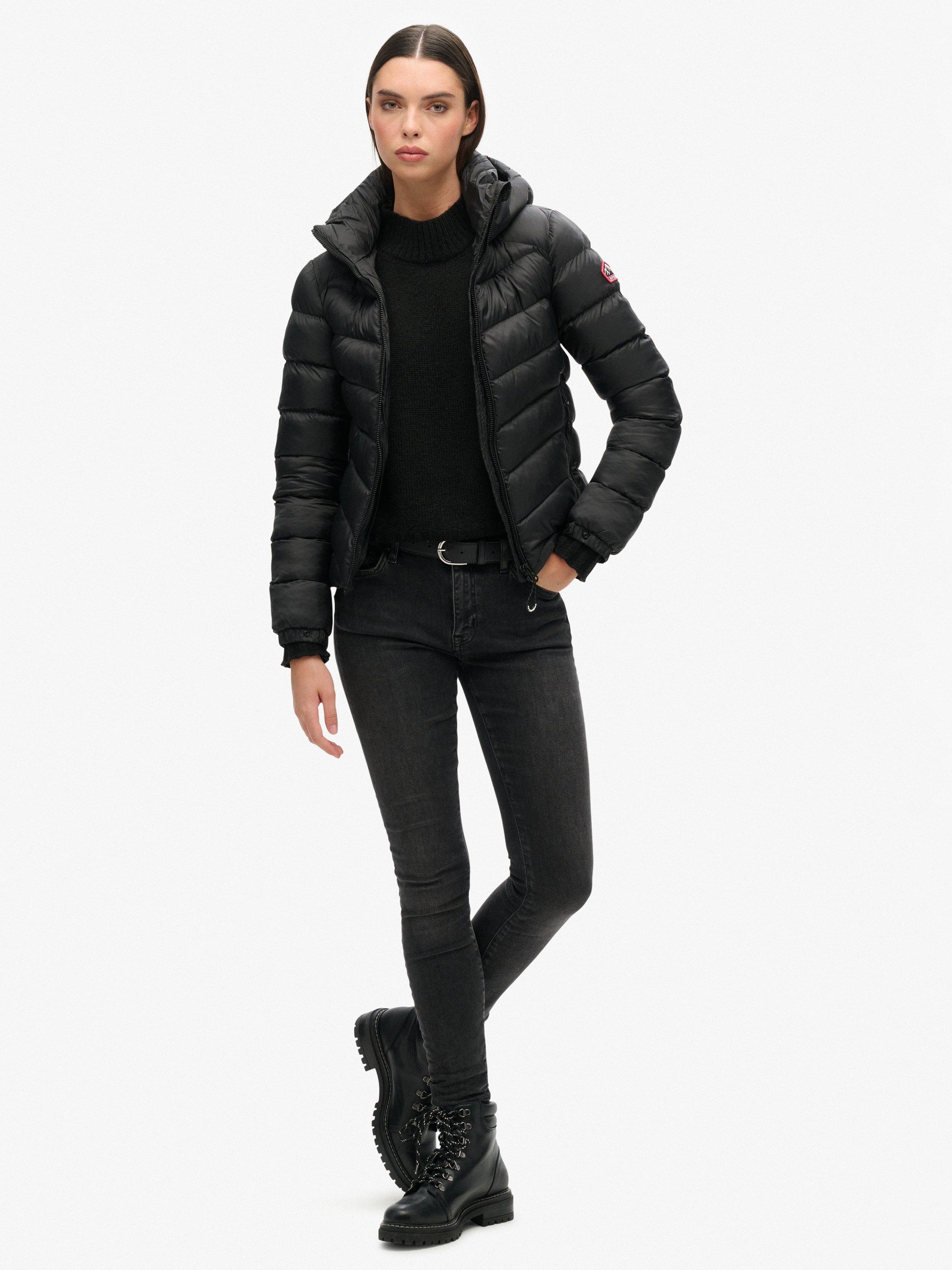 Product image 5 of 5, which shows Superdry Hooded Fuji Padded Jacket, Black, 8