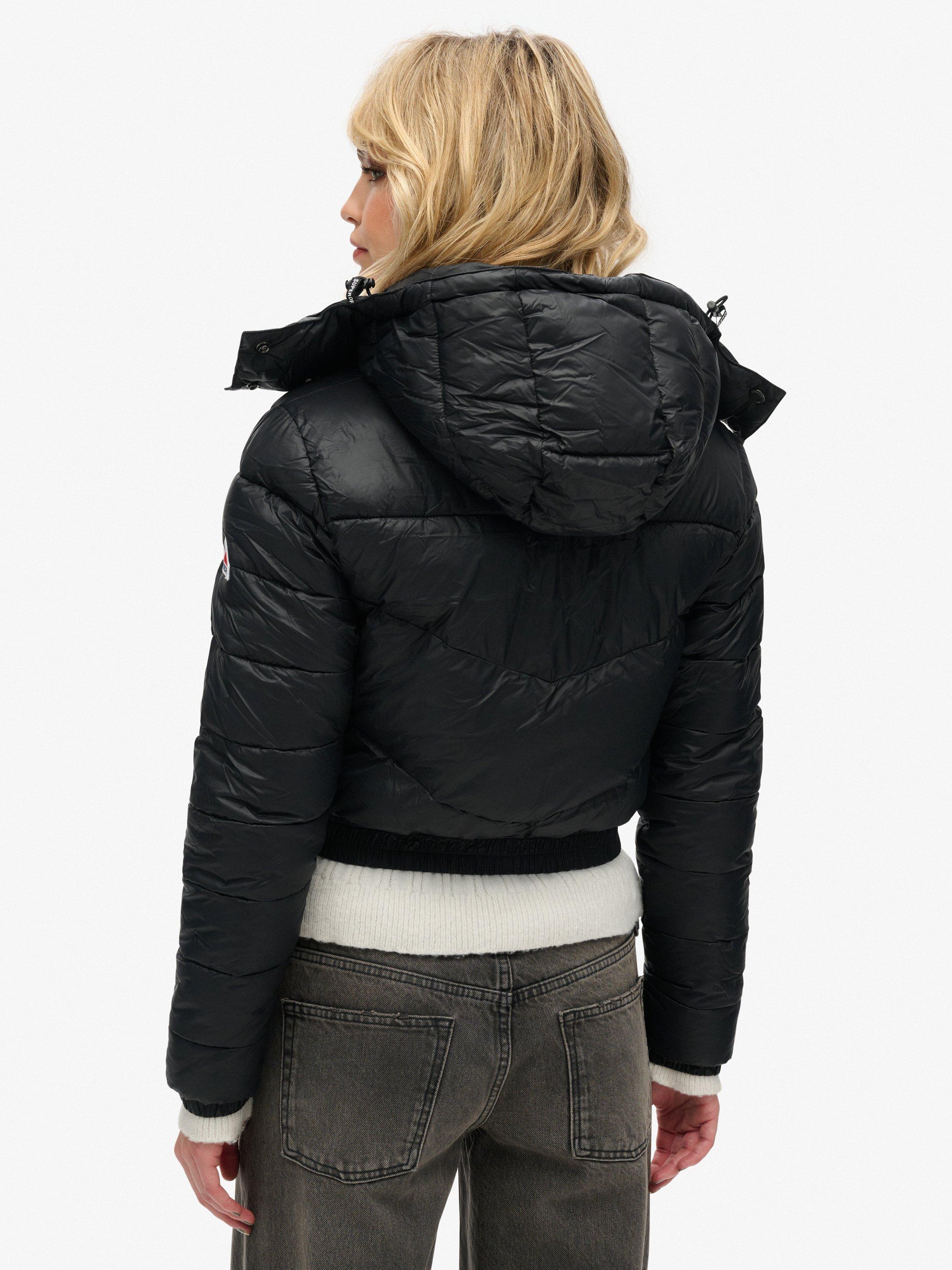 Product image 2 of 5, which shows Superdry Crop Hooded Fuji Jacket, Black, 6