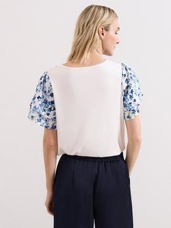 Phase Eight Rowan Floral Top, Blue - view 2, Blue