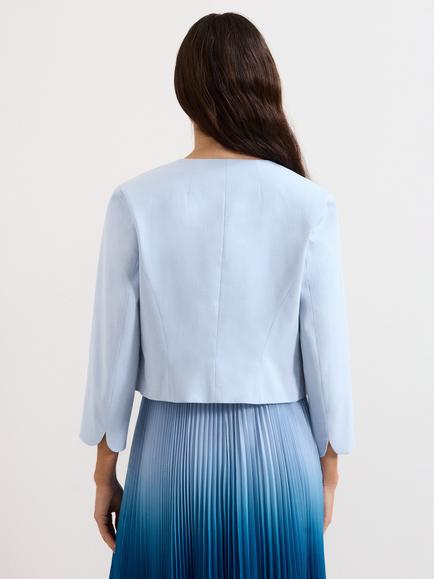 Phase Eight Elizabeth Collarless Jacket, Pale Blue - view 2, Pale Blue