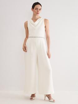 Phase Eight Rubiana Cowl Neck Jumpsuit, Ivory, Ivory