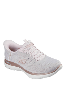 Martha Stewart x Skechers Hands Free Slip-ins Arch Fit Summits Soft Shimmer Trainers, Light Pink - view 2, Light Pink