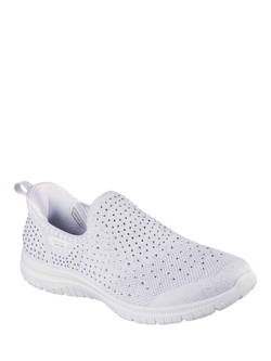 Skechers x Martha Stewart Virtue Icon Slip On Trainers, White/Silver - view 2, White/Silver