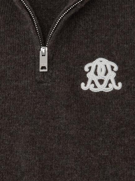 Reiss Kids' Curtis Wool Rich Zip Neck Jumper, Chocolate Brown - view 2, Chocolate Brown