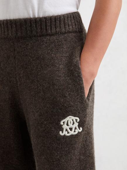Reiss Kids' Blake Wool Rich Relaxed Trousers, Chocolate Brown - view 2, Chocolate Brown