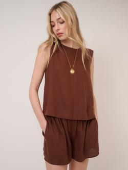 Nobody's Child Stirling Linen Rich Top, Brown