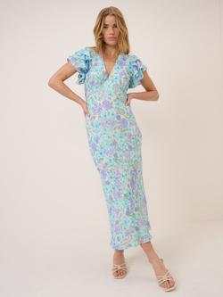 Nobody's Child Layla Floral Midi Dress, Blue/Multi, Blue/Multi
