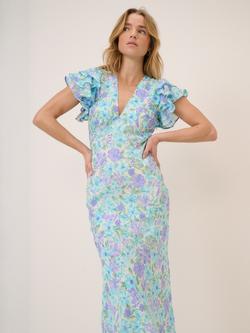 Nobody's Child Layla Floral Midi Dress, Blue/Multi - view 2, Blue/Multi