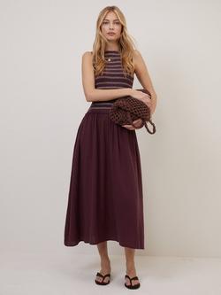Nobody's Child Ingrid Sleeveless Shirred Bodice Midi Dress, Purple, Purple