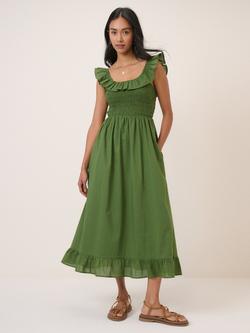 Nobody's Child Mona Ruffle Neck Midi Dress, Khaki - view 2, Khaki