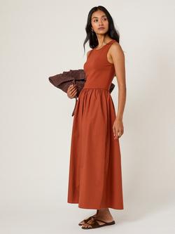 Nobody's Child Sleeveless Cotton Jersey Midi Dress, Rust - view 2, Rust