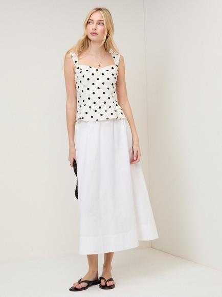 Nobody's Child Kitty Cotton Midi Skirt, White, White
