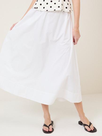 Nobody's Child Kitty Cotton Midi Skirt, White - view 2, White