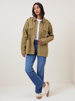 Nobody's Child Dina Cinch Waist Utility Jacket, Green - view 2, Green