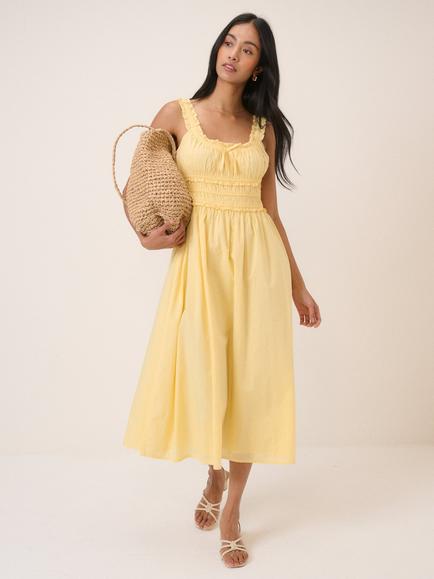 Nobody's Child Ariel Ruffle Midi Dress, Yellow