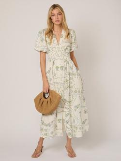 Nobody's Child Starlight Floral Seersucker Midi Dress, White/Multi, White/Multi