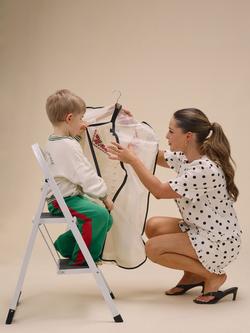 Nobody's Child Petite Polka Dot Linen Rich Shorts, White/Black - view 2, Cream