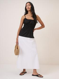 Nobody's Child Alina Colour Block Drop Waist Midi Dress, Black/White, Black/White