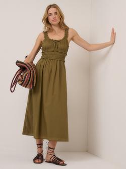 Nobody's Child Ariel Ruffle Midi Dress, Khaki