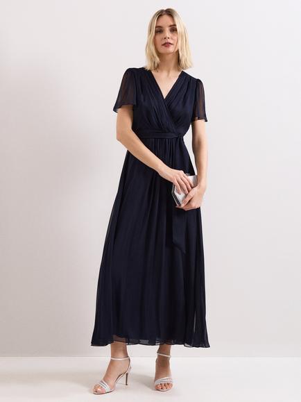 Phase Eight Alena Pure Silk Maxi Dress, Navy, Navy
