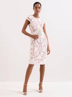 Phase Eight Petite Karima Tapework Dress, Pale Pink, Pale Pink