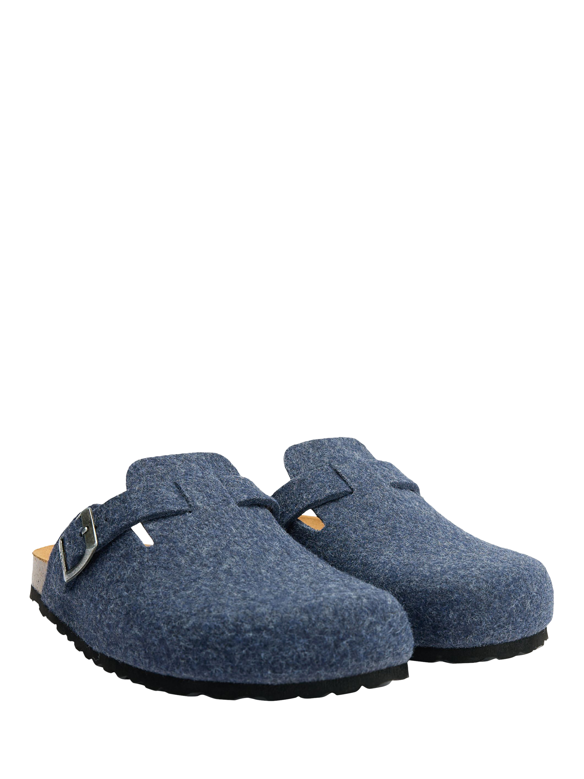 Product image 2 of 5, which shows V.GAN Vegan Taro Felt Mule Slippers, Navy, 6