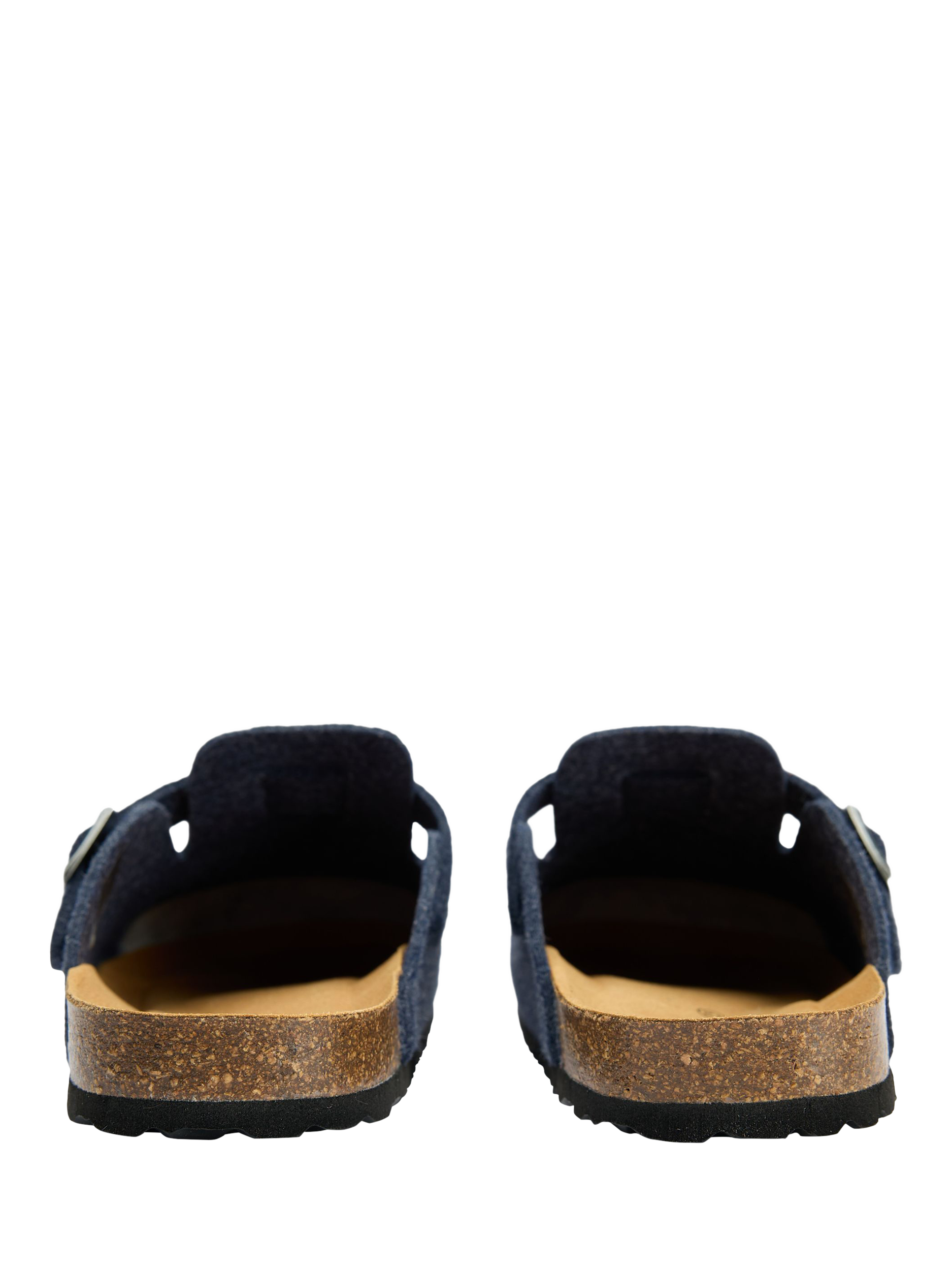 Product image 3 of 5, which shows V.GAN Vegan Taro Felt Mule Slippers, Navy, 6