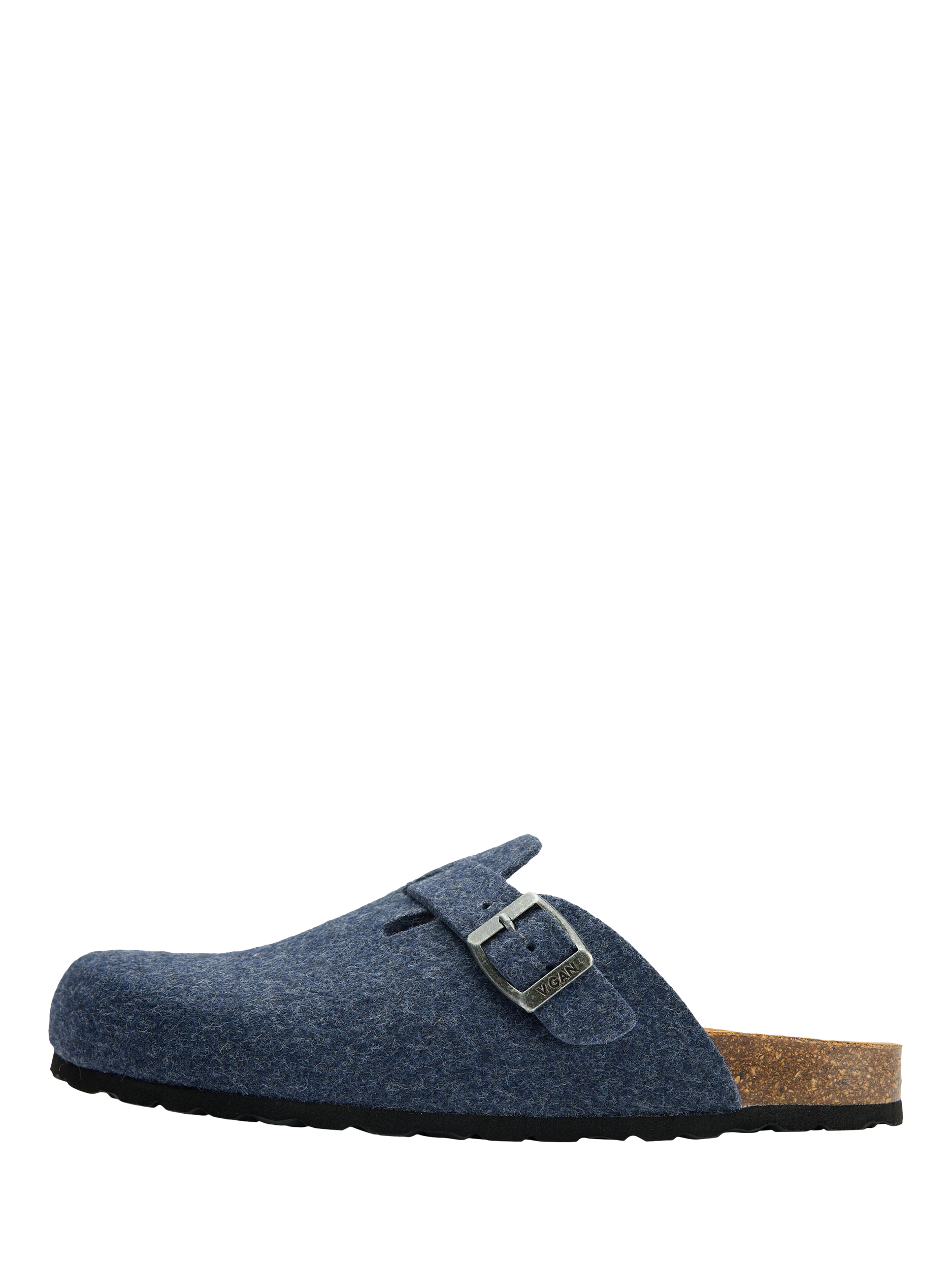 Product image 5 of 5, which shows V.GAN Vegan Taro Felt Mule Slippers, Navy, 6