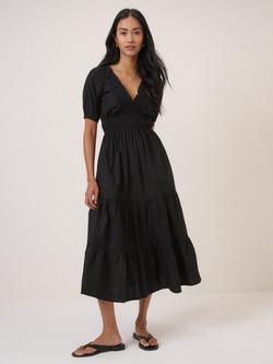 Nobody's Child Madison Shirred Tiered Midi Dress, Black, Black