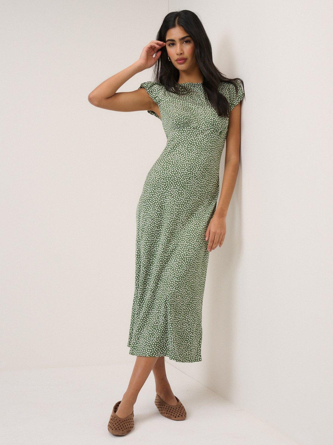 green flowy prom dresses Simple A line green chiffon long prom dress, green evening dress – dresstby main image 0