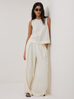 Nobody's Child Jerrow Wide Leg Linen Blend Trousers, Cream - view 2, Cream