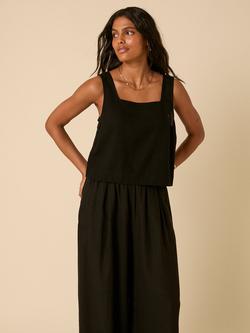 Nobody's Child Stanley Square Neck Linen Rich Top, Black - view 2, Black