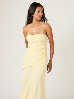 Nobody's Child Kiva Riched Midaxi Dress, Pastel Yellow - view 2, Pastel Yellow