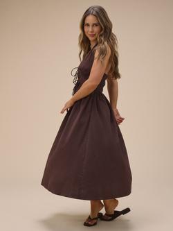 Nobody's Child Petite Lilijana Stripe Midi Dress, Brown, Brown