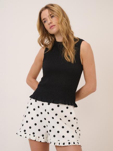 Nobody's Child Billie Shirred Bodice Top, Black