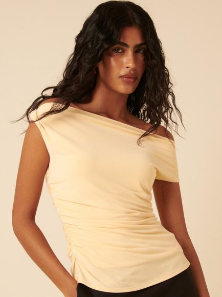 Nobody's Child Twist Detail Jersey Top, Yellow, Yellow