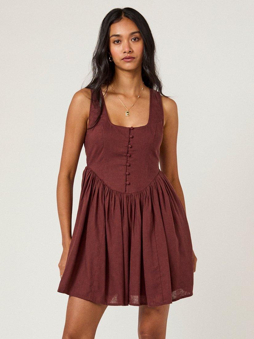 Nobody's Child Cora Sleeveless Mini Dress, Brown