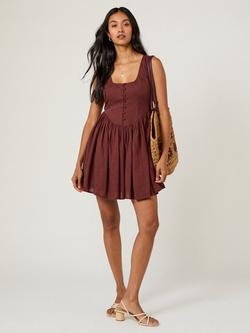 Nobody's Child Cora Sleeveless Mini Dress, Brown - view 2, Brown