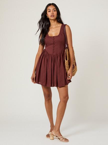 Nobody's Child Cora Sleeveless Mini Dress, Brown - view 2, Brown