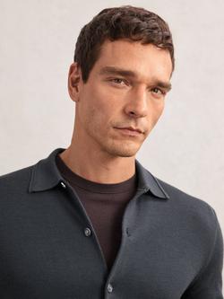 Reiss Forbes Merino Wool Button-Through Cardigan, Bottle Green - view 2, Bottle Green