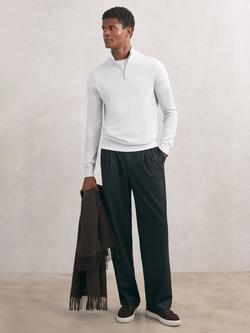 Reiss Blackhall Wool Zip Jumper, Frost Blue